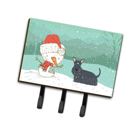 Carolines Treasures Scottish Terrier Snowman Christmas Leash or Key Holder CK2068TH68